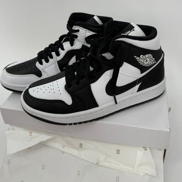 Nike Shoes - NIB Nike Women's Air Jordan 1 Mid SE Homage Split Black White